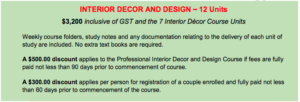 interior design course perth